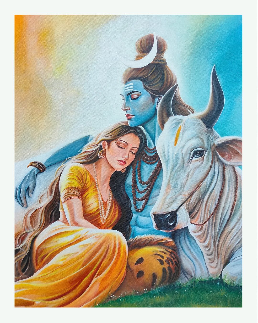 professional painting artist creating brush strokes on canvas